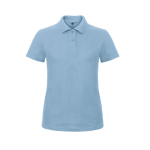 Polo pour femme en coton piqué à manches courtes 180 g/m² B&C couleur bleu ciel