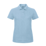 Polo pour femme en coton piqué à manches courtes 180 g/m² B&C couleur bleu ciel vue avec impression