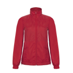 Veste pour femme en polyester imperméable et coupe-vent B&C couleur rouge