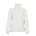 Veste pour femme en polyester imperméable et coupe-vent B&C couleur blanc