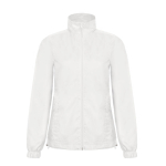 Veste pour femme en polyester imperméable et coupe-vent B&C couleur blanc vue avec impression