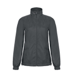 Veste pour femme en polyester imperméable et coupe-vent B&C couleur gris foncé