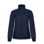 Veste pour femme en polyester imperméable et coupe-vent B&C couleur bleu marine