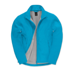 Veste softshell stretch pour homme en polyester 300 g/m² B&C couleur bleu lagon vue avec impression