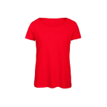 T-shirt pour femme en polyester et coton 130 g/m² B&C couleur rouge