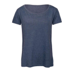 T-shirt pour femme en polyester et coton 130 g/m² B&C couleur bleu foncé vue avec impression