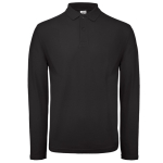 Polo pour homme à manches longues en coton 180 g/m² B&C couleur noir vue 11