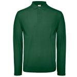 Polo pour homme à manches longues en coton 180 g/m² B&C couleur vert foncé