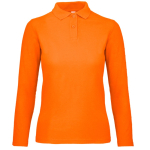 Polo basique pour femme à manches longues en coton 180 g/m² B&C couleur orange
