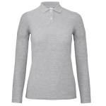 Polo basique pour femme à manches longues en coton 180 g/m² B&C couleur gris clair