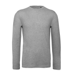 T-shirt pour homme à manches longues en coton biologique B&C couleur gris chiné