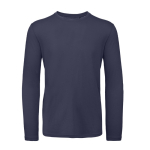T-shirt pour homme à manches longues en coton biologique B&C couleur bleu marine