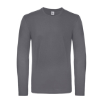 T-shirt pour homme à manches longues en coton 145 g/m² B&C couleur gris foncé vue avec impression