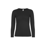 T-shirt pour femme à manches longues en coton 145 g/m² B&C couleur noir vue 11