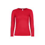 T-shirt pour femme à manches longues en coton 145 g/m² B&C couleur rouge