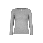 T-shirt pour femme à manches longues en coton 145 g/m² B&C couleur gris chiné