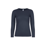 T-shirt pour femme à manches longues en coton 145 g/m² B&C couleur bleu marine