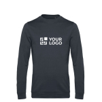 Pull à col rond ajusté en coton 280 g/m² B&C couleur gris foncé vue avec impression