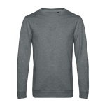 Pull à col rond ajusté en coton 280 g/m² B&C couleur gris clair chiné