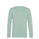 Sweat-shirt à col rond en coton biologique 280 g/m² B&C couleur vert menthe vue avec impression