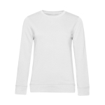 Sweat-shirt pour femme à manches longues en coton 280 g/m² B&C couleur blanc
