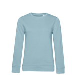 Sweat-shirt pour femme à manches longues en coton 280 g/m² B&C couleur bleu gris vue avec impression