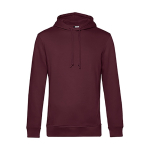 Sweat moderne en coton biologique avec capuche 280 g/m² B&C couleur bordeaux