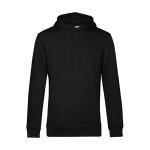 Sweat moderne en coton biologique avec capuche 280 g/m² B&C couleur noir