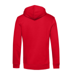 Sweat moderne en coton biologique avec capuche 280 g/m² B&C couleur rouge vue détaillée 2