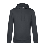 Sweat moderne en coton biologique avec capuche 280 g/m² B&C couleur gris foncé