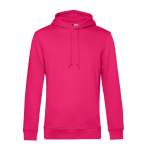 Sweat moderne en coton biologique avec capuche 280 g/m² B&C couleur fuchsia
