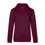 Sweat-shirt pour femme en coton et polyester recyclé 280 g/m² B&C couleur grenat