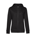 Sweat-shirt pour femme en coton avec fermeture éclair 280 g/m² B&C couleur noir