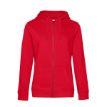 Sweat-shirt pour femme en coton avec fermeture éclair 280 g/m² B&C couleur rouge