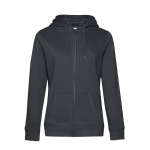 Sweat-shirt pour femme en coton avec fermeture éclair 280 g/m² B&C couleur gris foncé