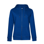 Sweat-shirt pour femme en coton avec fermeture éclair 280 g/m² B&C couleur bleu roi