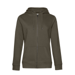 Sweat-shirt pour femme en coton avec fermeture éclair 280 g/m² B&C couleur kaki