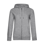 Sweat-shirt pour femme en coton avec fermeture éclair 280 g/m² B&C couleur gris clair