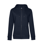 Sweat-shirt pour femme en coton avec fermeture éclair 280 g/m² B&C couleur bleu marine