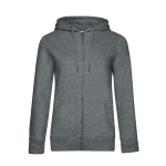 Sweat-shirt pour femme en coton avec fermeture éclair 280 g/m² B&C couleur gris clair chiné