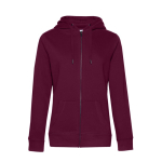 Sweat-shirt pour femme en coton avec fermeture éclair 280 g/m² B&C couleur grenat