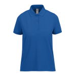 Polo classique pour femme en coton à manches courtes 180 g/m² B&C couleur bleu roi vue avec impression