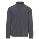 Polo classique en coton piqué à manches longues 180 g/m² B&C couleur gris foncé