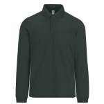 Polo classique en coton piqué à manches longues 180 g/m² B&C couleur vert forêt