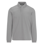 Polo classique en coton piqué à manches longues 180 g/m² B&C couleur gris chiné