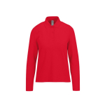 Polo classique pour femme en coton piqué à manches longues 180 g/m² couleur rouge
