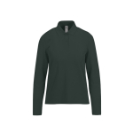 Polo classique pour femme en coton piqué à manches longues 180 g/m² couleur vert forêt