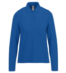 Polo classique pour femme en coton piqué à manches longues 180 g/m² couleur bleu roi