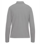 Polo classique pour femme en coton piqué à manches longues 180 g/m² couleur gris chiné vue détaillée 2