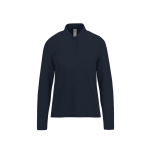 Polo classique pour femme en coton piqué à manches longues 180 g/m² couleur bleu marine